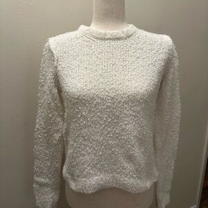 rag & bone Cream Crew Neck Sweater with Textural Knit